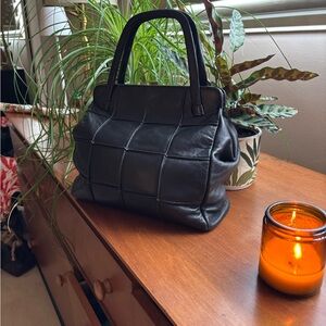 Classic Black Quilted Leather? Satchel